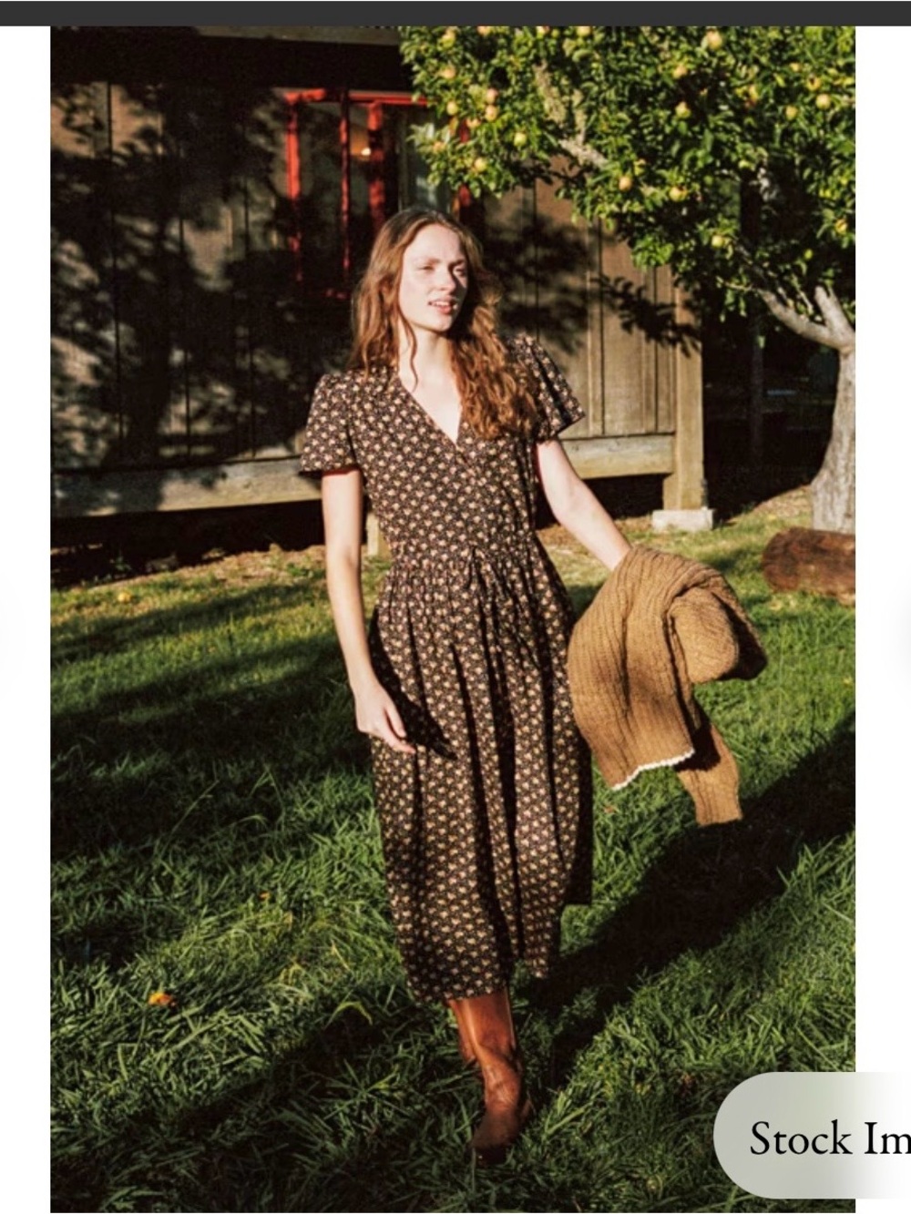 Christy Dawn The Dawn Dress Carob leaf ditsy size S